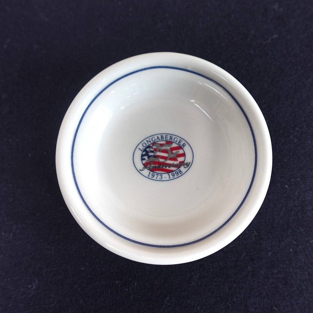 Longaberger 25th Anniversary Grandma Bonnie Miniature Pie Plate 33537 Blue White